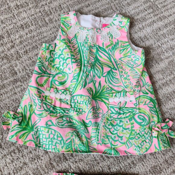 Lilly Pultizer baby girl's dress with bloomers pink green size 6-12 months - Picture 5 of 11